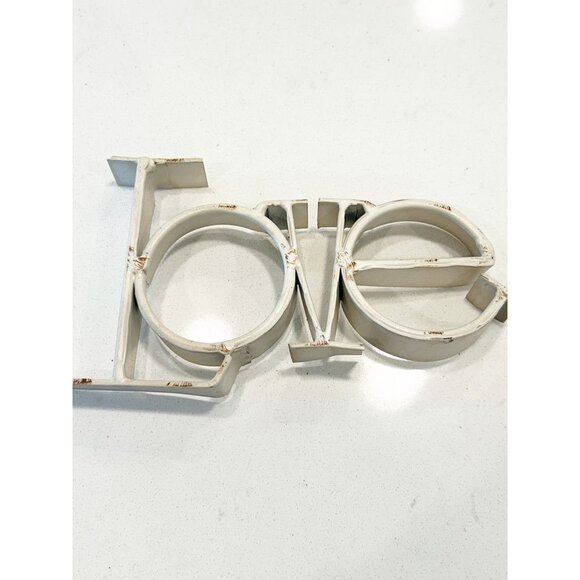 Set of 3 Metal Home Decorations "Live" "Love" "Laugh" in Cream - Picture 3 of 4